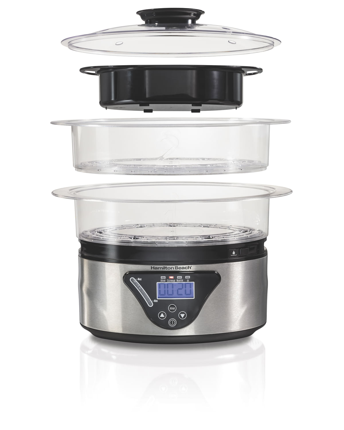 Panela De Vapor Elétrica Hamilton Beach 800W 5,2L Timer 127V