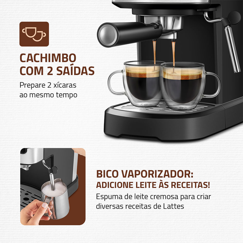 Miniatura Cafeteira Espresso Dolce Crema 20 Bar Mondial C-20-EC 127V