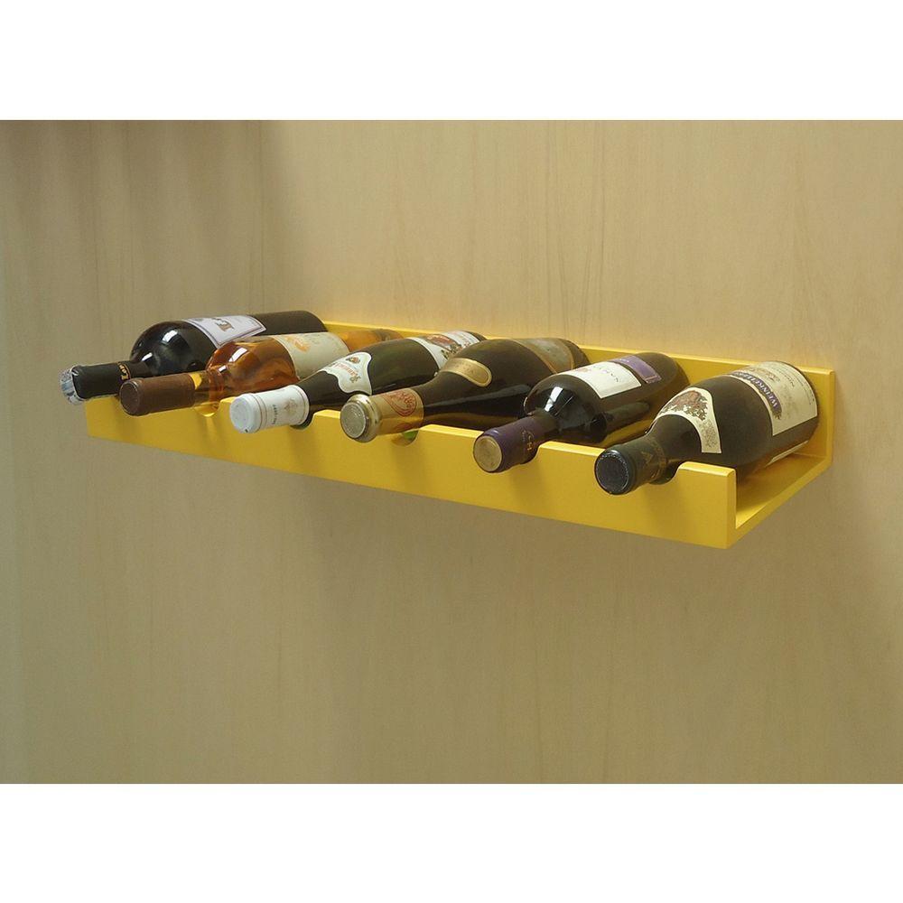 Miniatura Prateleira Adega Bar New Suporte Vinhos E Garrafas Amarelo Laca