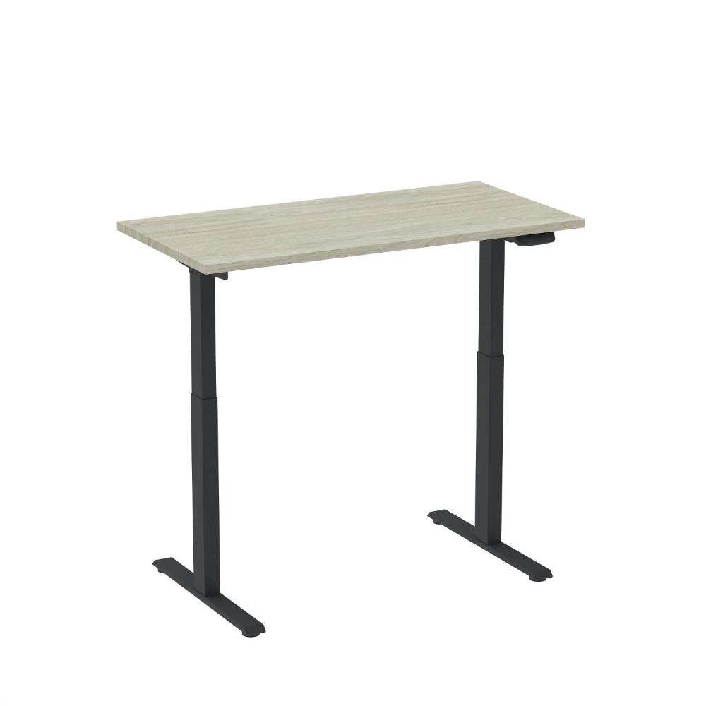 Miniatura Mesa com Regulagem de Altura Elétrica Escrivaninha 150cm Mee1500p25 Mesa Elevatória Elétrica 1500x600mm Mee1500p25 Nogueira Casablanca/Preto