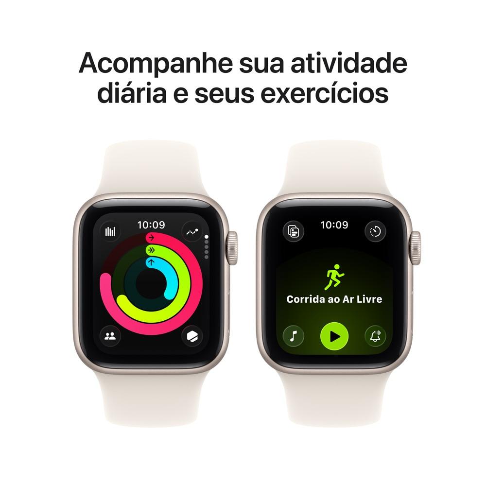 Apple Watch SE 3 GPS + Cellular - Caixa estelar de alumínio – 40 mm - Pulseira esportiva estelar – P/M