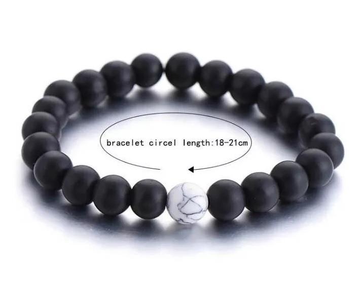 Miniatura Pulseira Branca Preta Par Namorado Amigo Unissex P6109