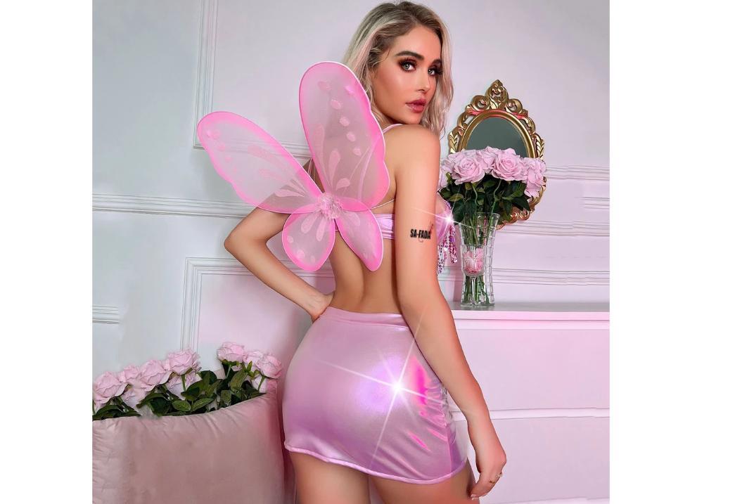 Miniatura Tatuagem Temporária Cosplay Tinkerbell Fada 10x6cm