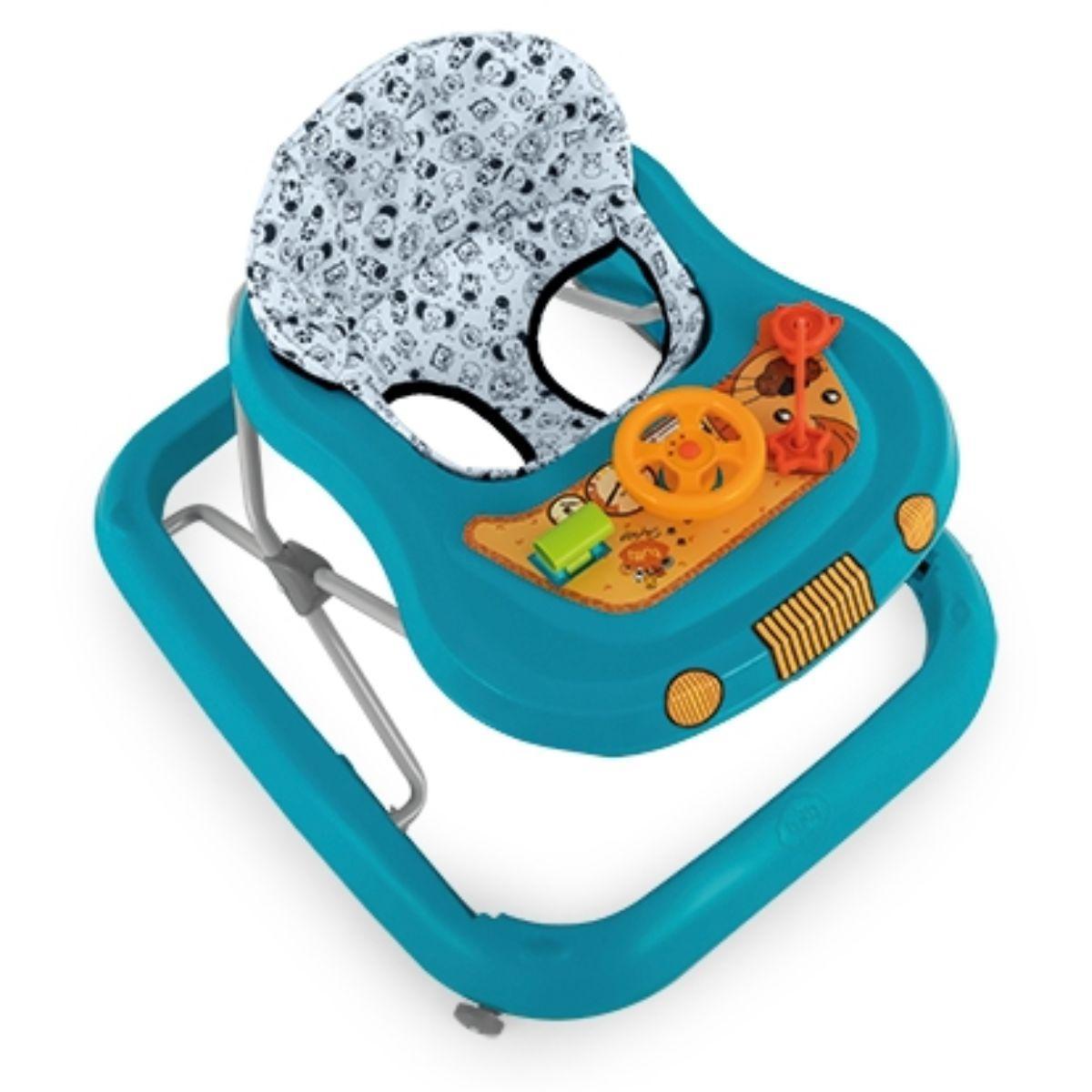 Miniatura Andador Infantil Safari Ii Azul Tutti Baby