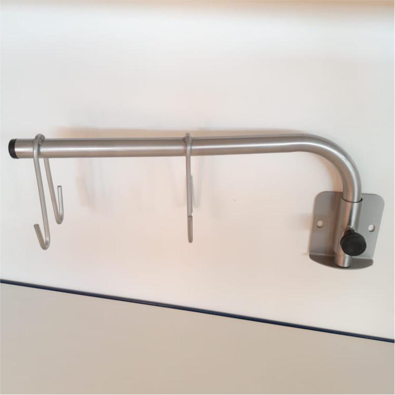 Miniatura Suporte Para Soro Articulado De Parede Inox Escovado - Suporte para soro - Produto nacional - Unidade - Inox 304 - 1 unidade
