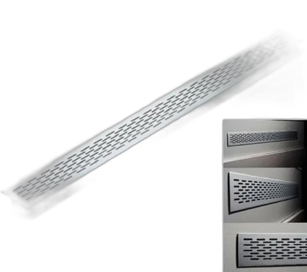 Miniatura Grade Ventilacao 900Mm Aba 28 Inox Escovado