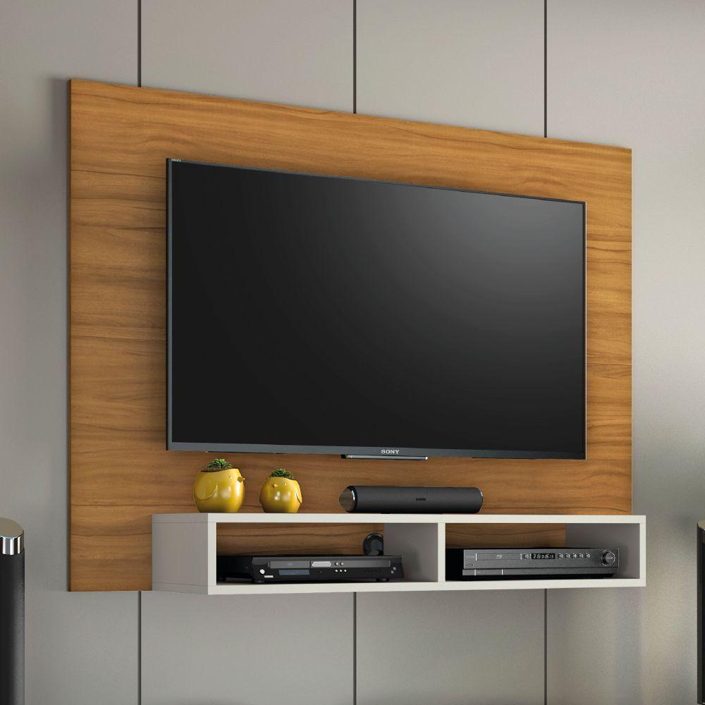 Miniatura Painel Para Tv Até 49 Polegadas Com Nicho Eros Freijó / Off White Notável Freijo Off