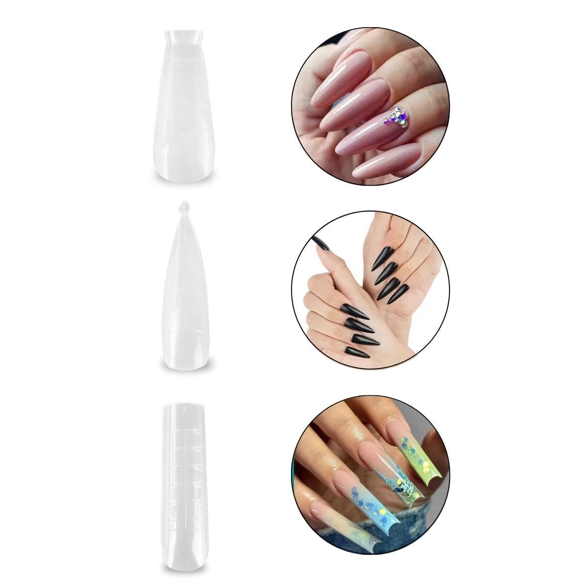 Miniatura Kit 144 Molde F1 Bailarina Quadrada Stiletto Unhas Polygel