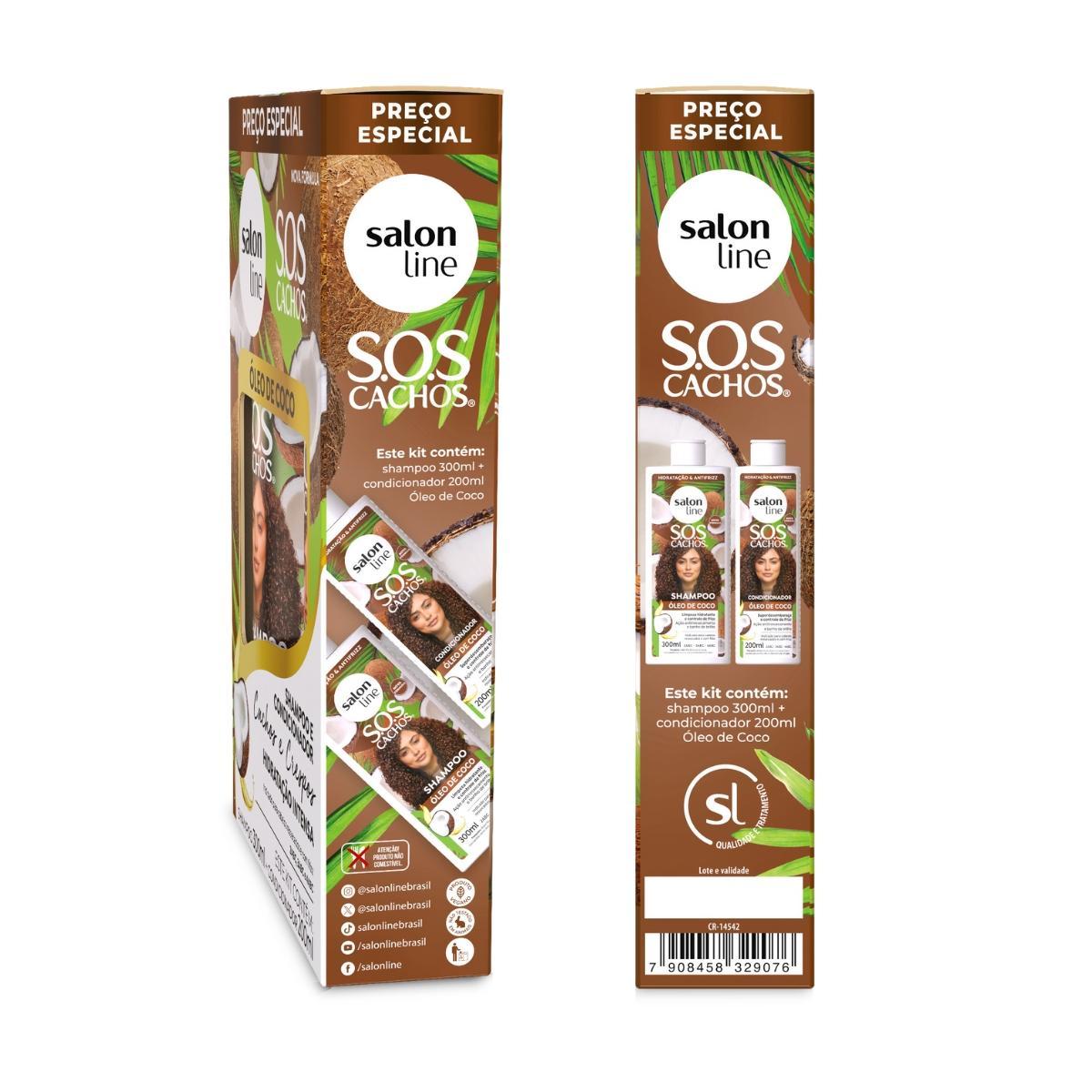 Shampoo 300Ml + Condicionador 200Ml Óleo De Coco Salon Line
