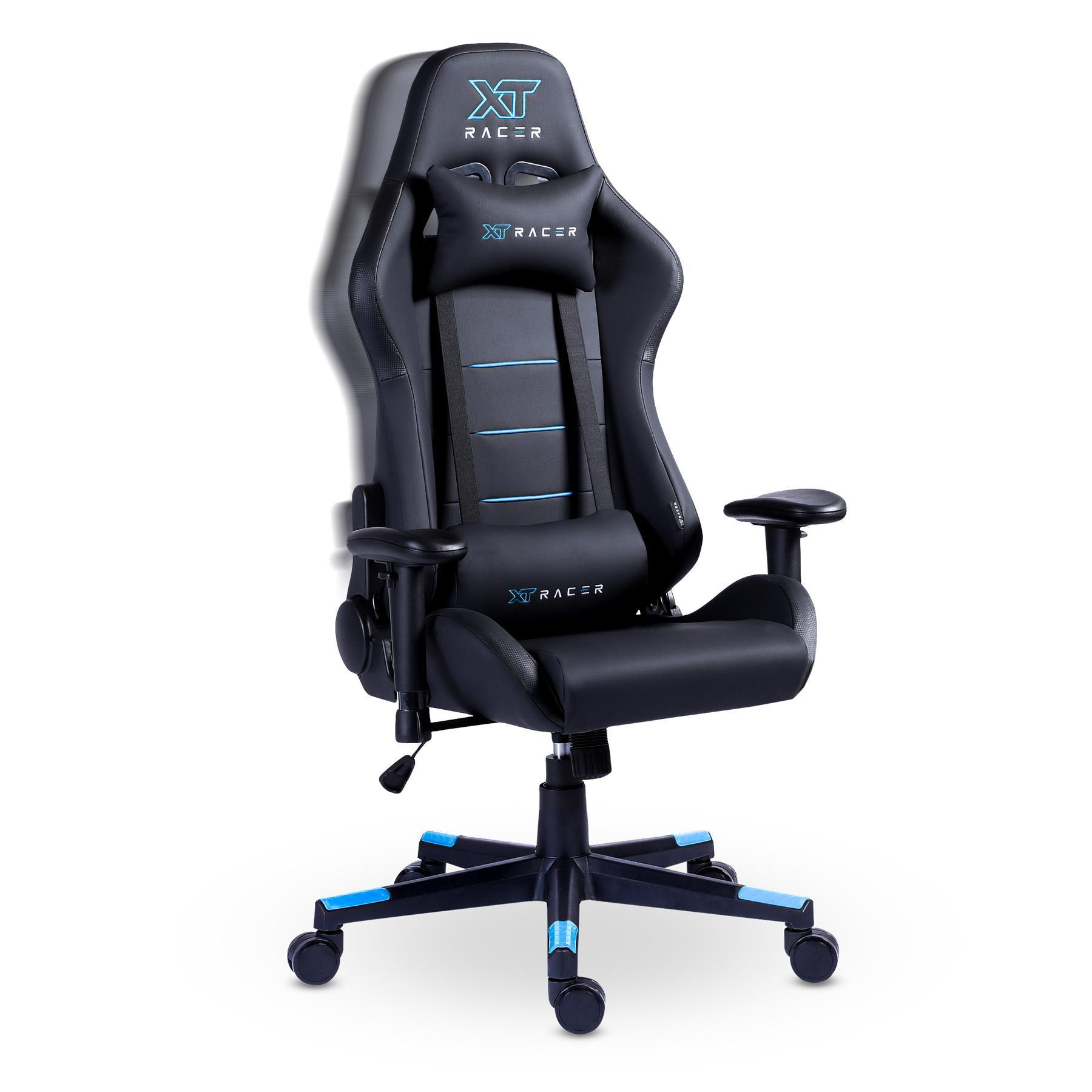 Cadeira Gamer XT Racer - Preta/Azul, Estof. PU, Braço 2D