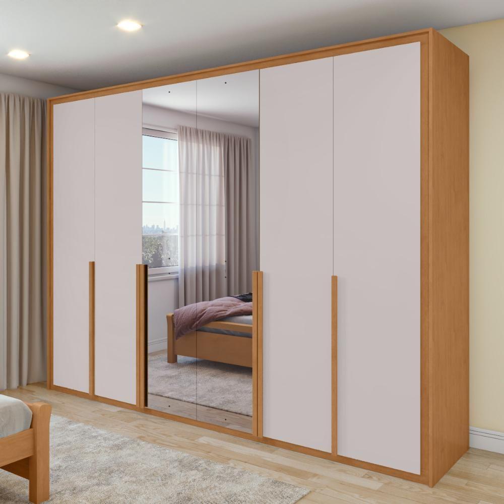Guarda Roupa 6 Portas Easy Space Amendoa Clean/off White