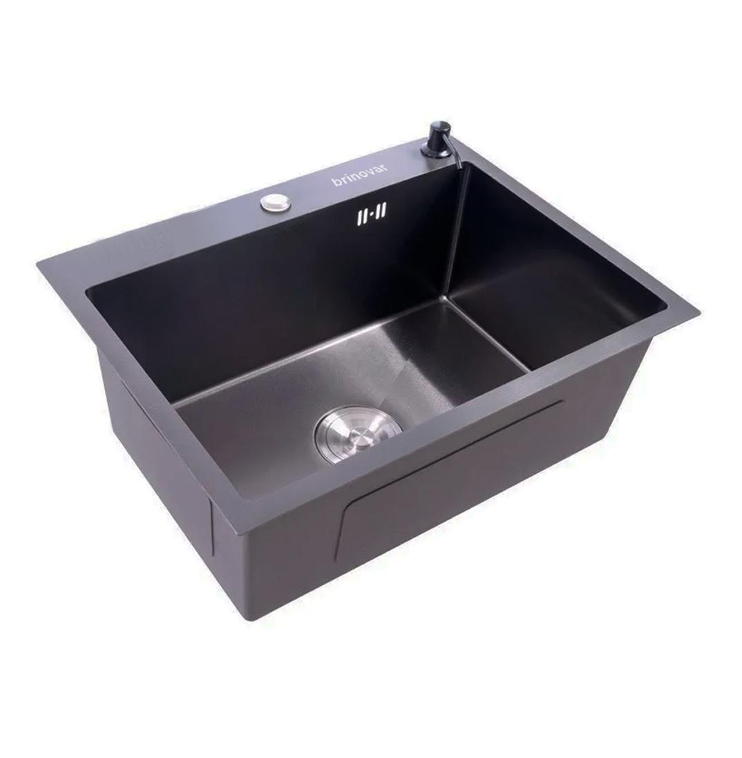 Miniatura Cuba De Inox Gourmet Preta Quadrada Cozinha Com Acessórios
