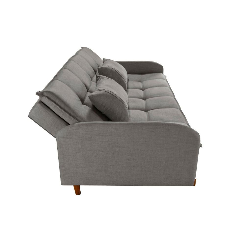 Miniatura Sofa Cama em Linho 202cm X 92cm Cannes Cinza