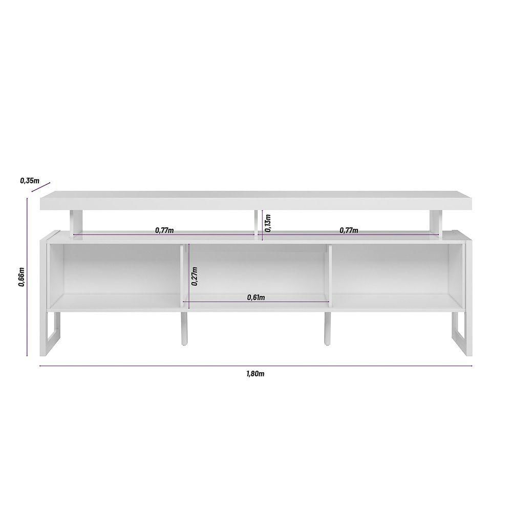 Miniatura Rack Para Salar Estar Tv 70 Pol 180cm Estocolmo L01 Nature Off White Clique Chique