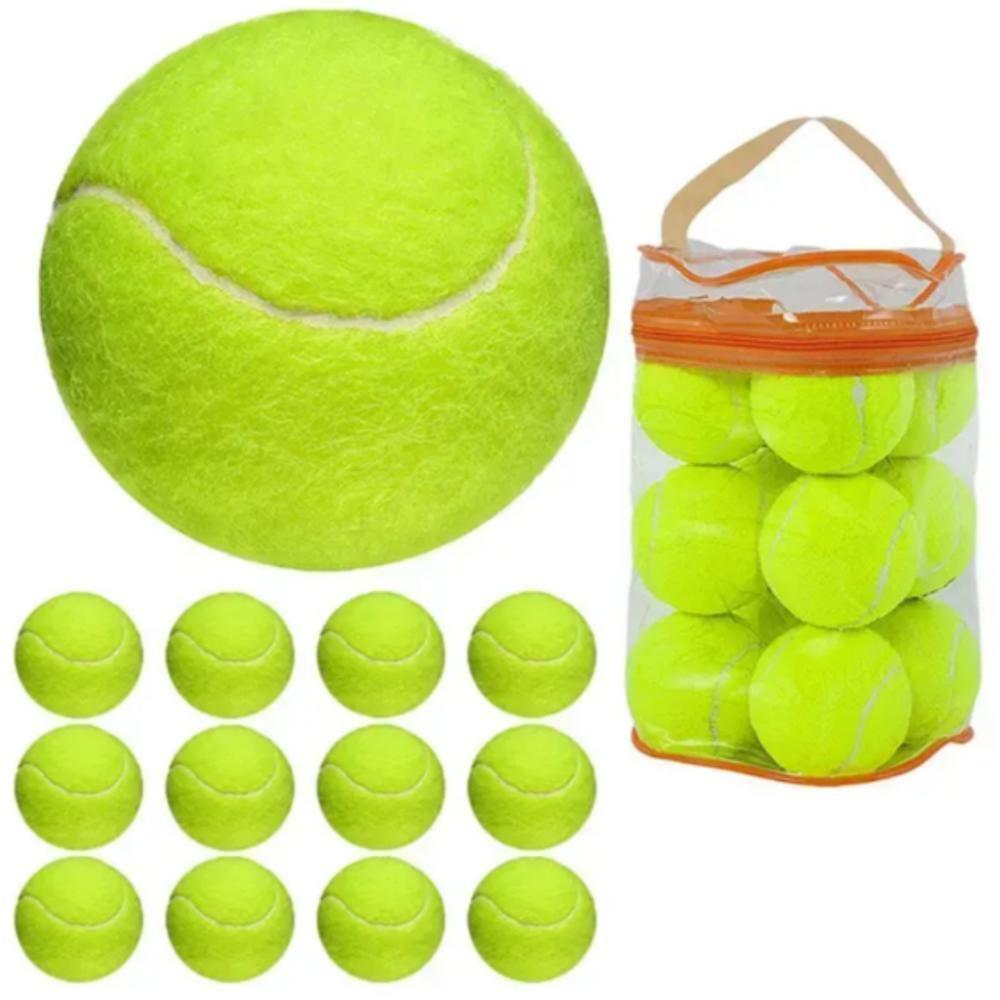 Miniatura Bola De Tenis Championship Bolsa 12 Bolinhas Verde Kit Mala Transporte Treino Werkon