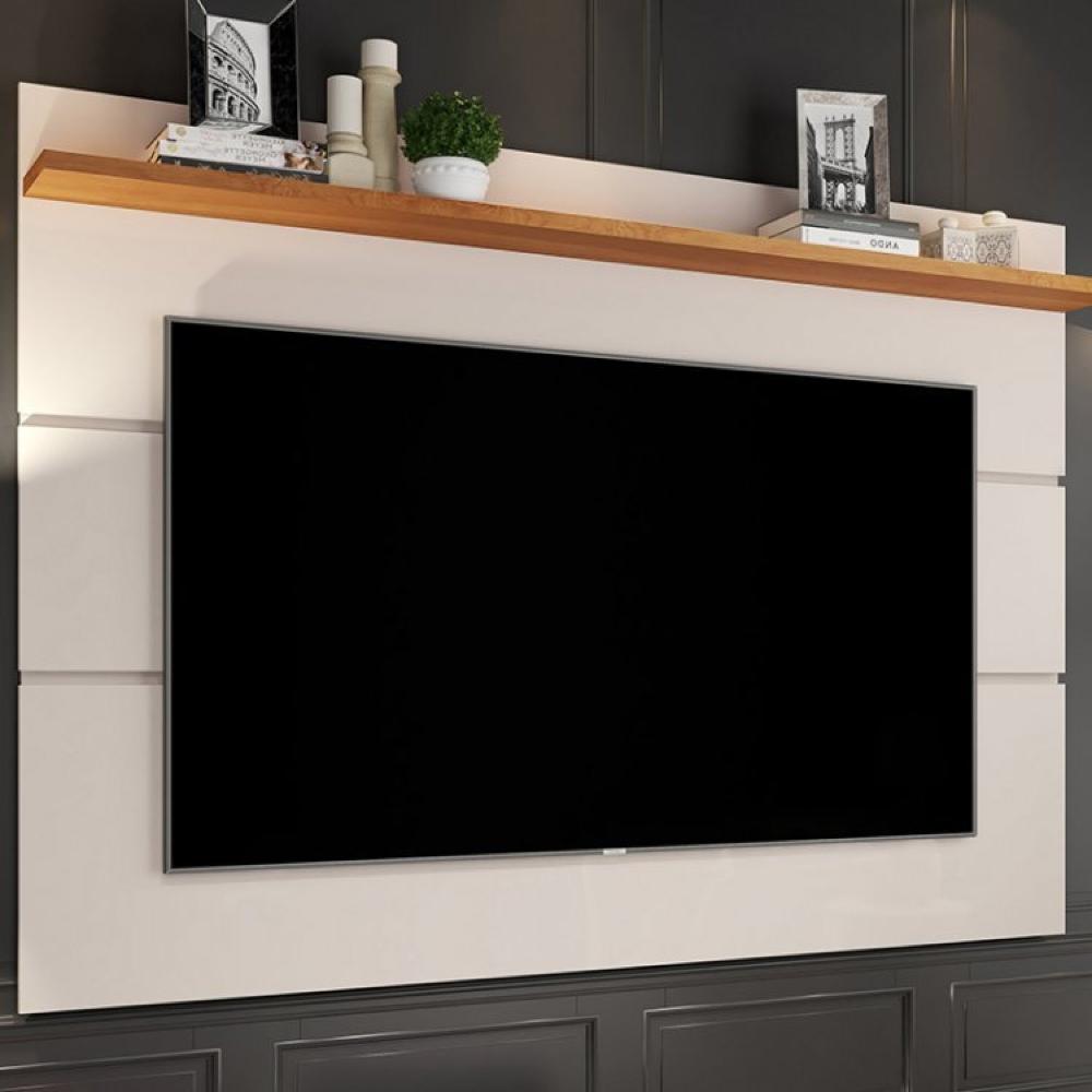 Miniatura Conjunto Rack Vivare Wood e Painel para TV até 60 polegadas Vivare 1.6 Off White Nature Móveis Germai Off White Nature