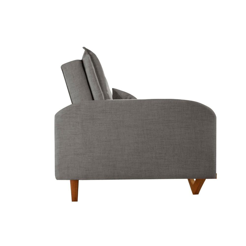 Sofa Cama em Linho 202cm X 92cm Cannes Cinza