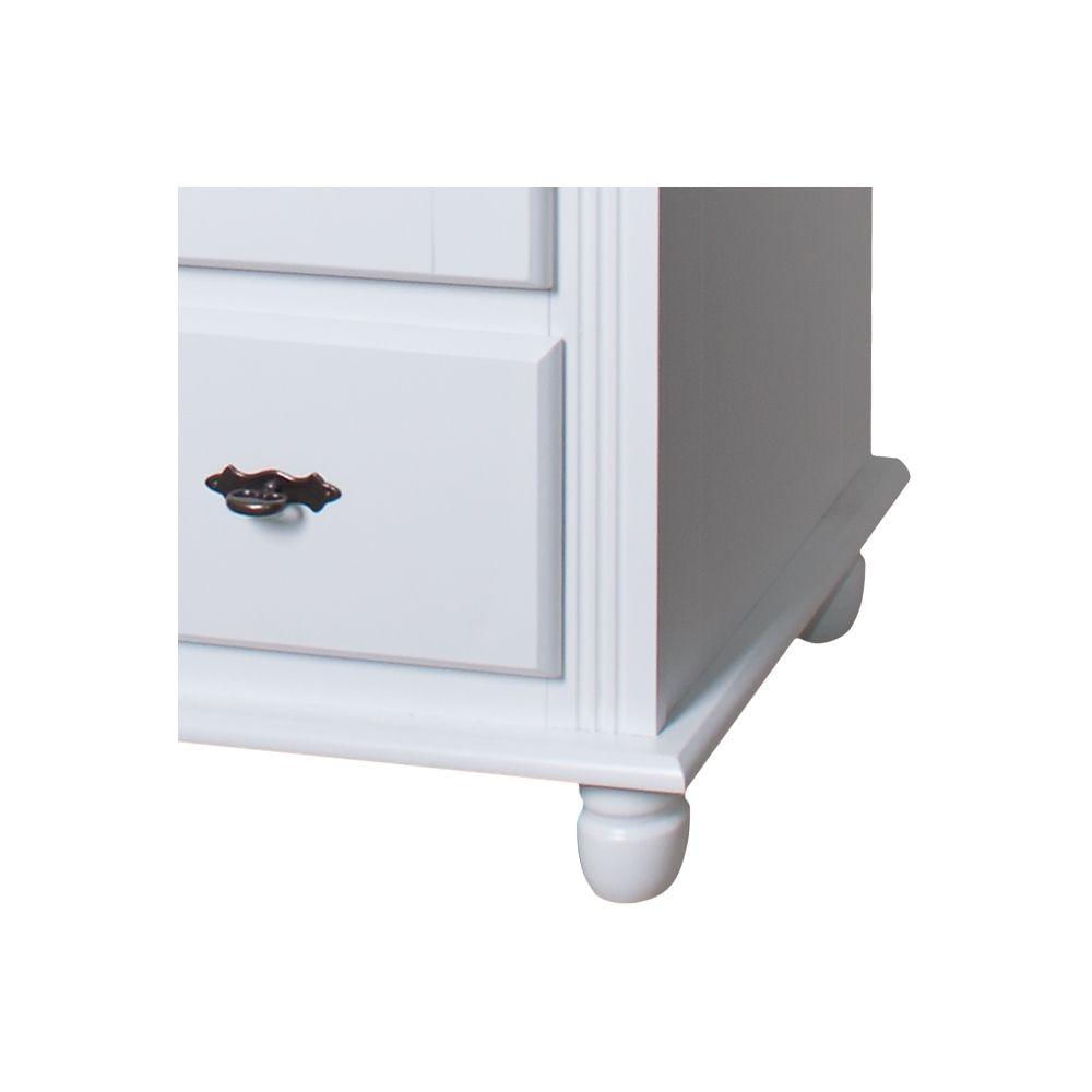 Miniatura Cristaleira Baixa Lateral 2 Portas de Vidro 1 Gaveta Branca