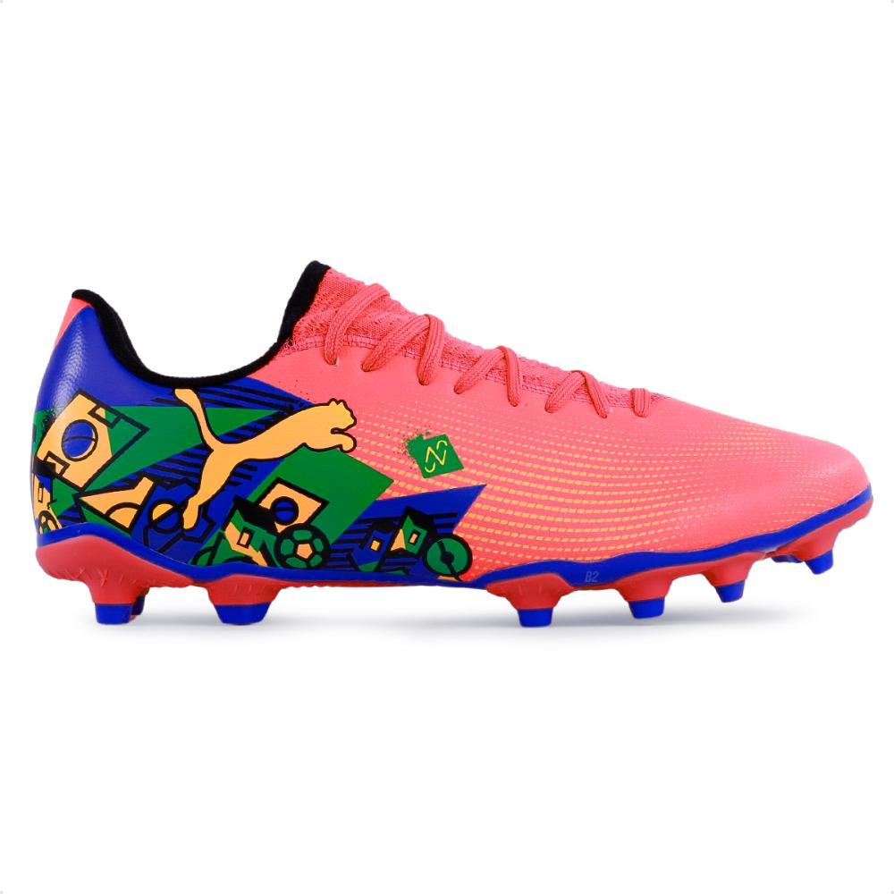 Miniatura Chuteira Campo Puma Future 7 Play Neymar Jr FG/AG BDP Masculina Coral / Azul - 38
