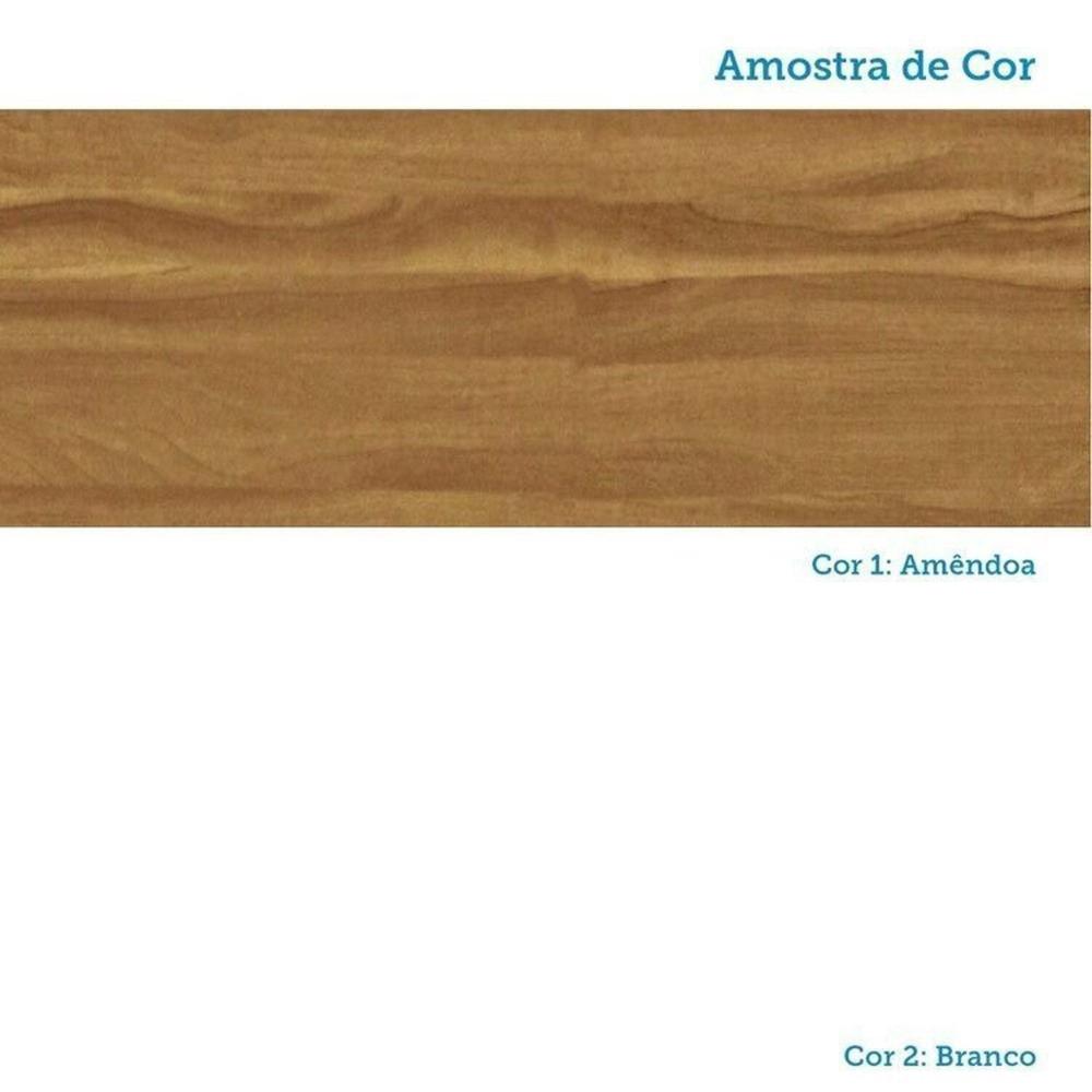 Cozinha Modulada Completa 5 Peças 8 Portas e Vidro Reflecta 280cm 100% Mdf Vicenza Espresso Móveis Amêndoa/Branco