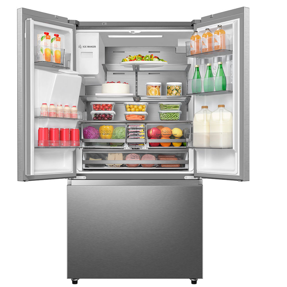 Miniatura Refrigerador French Door Hisense de 03 Portas Frost Free com 536 Litros Inox - RF-79W1AIQS 110