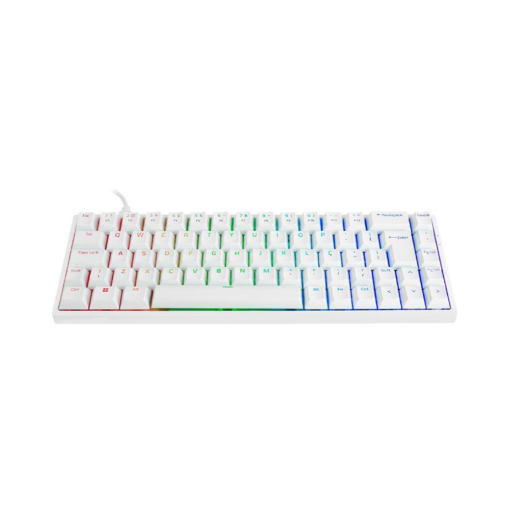 Miniatura Teclado Mecânico Akko 3068S Branco Abnt2 Switch Akko Orange