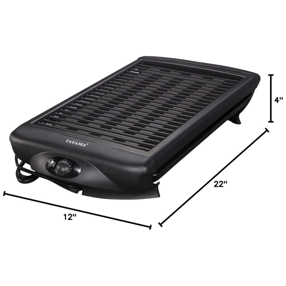 Churrasqueira Elétrica Indoor Tayama TG868XL Antiaderente Sem Fumaça, Extra Grande, Preta