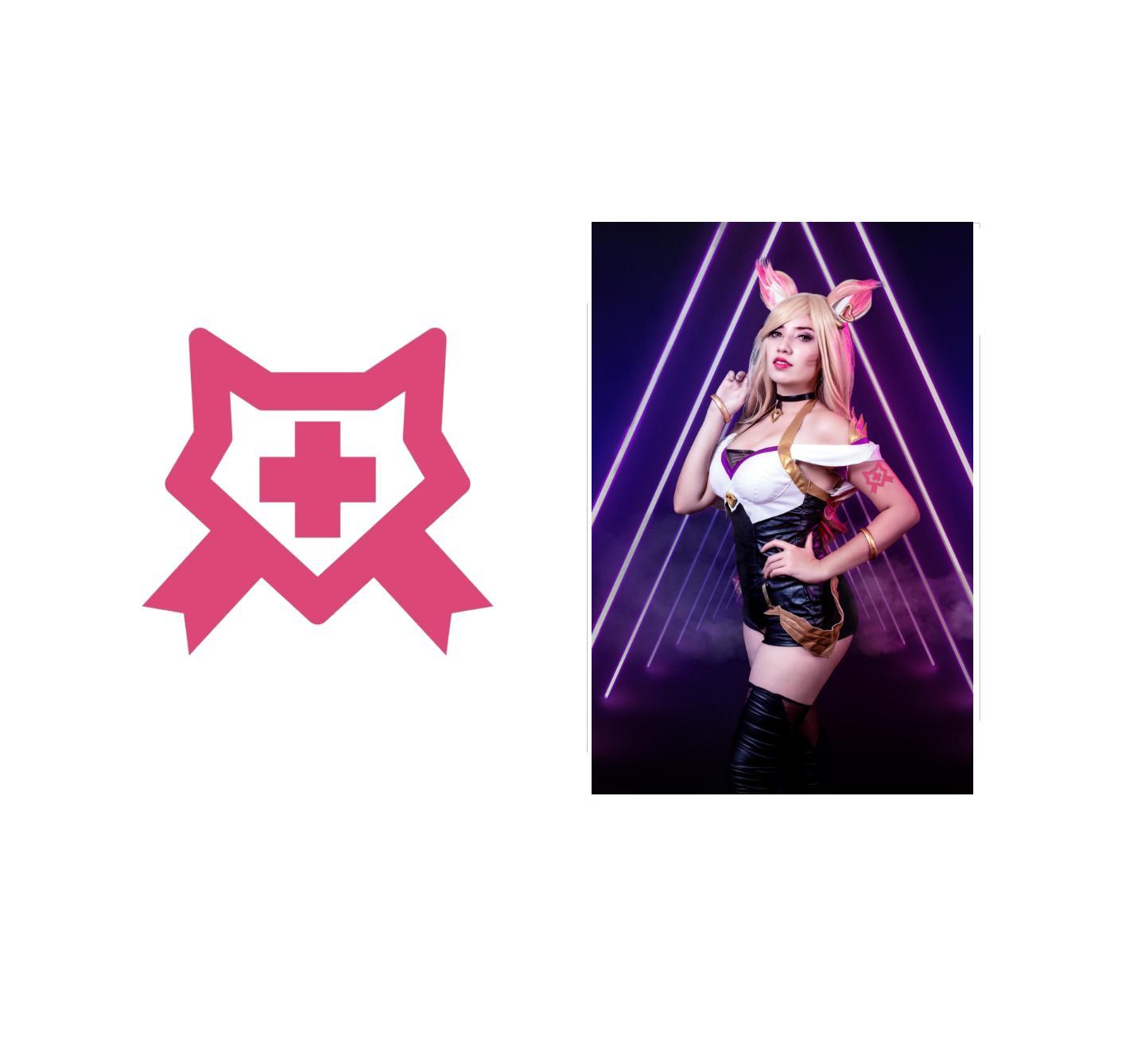 Miniatura Tatuagem Temporária Cosplay Ahri Lol Rosa