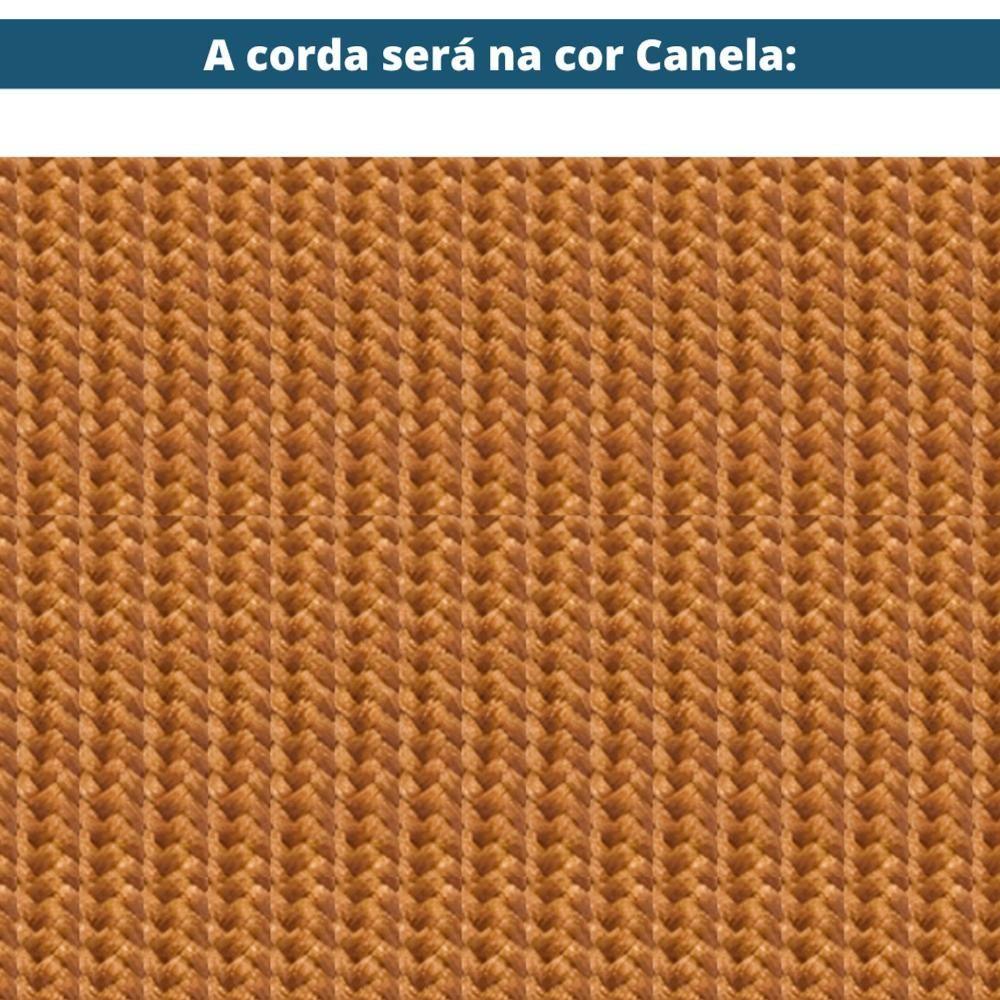 Poltrona Com Braço Acaé 76 Cm (largura) Ozki Madeira Eucalipto Cedro Tecido Bege C Corda Canela