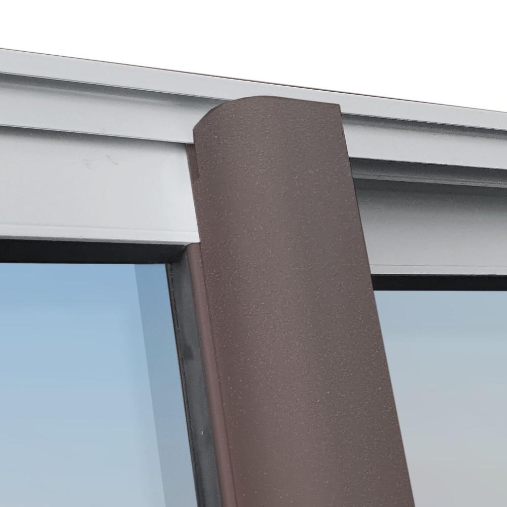 Miniatura Porta de Correr com Persiana integrada Correr com Motor e Controle Remoto 2 Folhas Móveis 230 X 120 Mix Corten