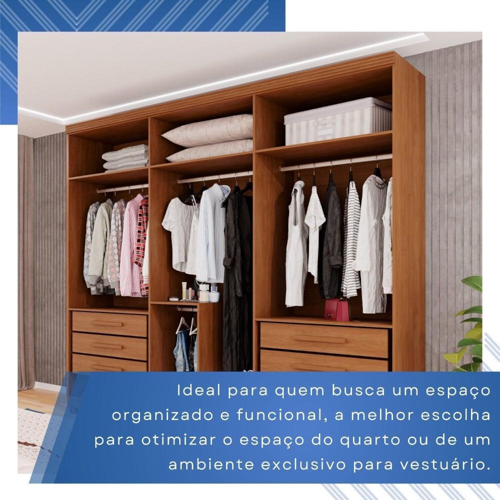 Guarda-roupa Closet 6 Gavetas com Pés Florianópolis Espresso Móveis Cinamomo