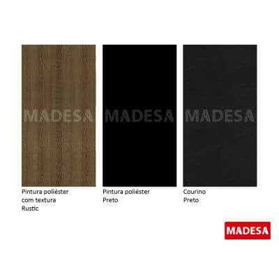 Conjunto Sala de Jantar Moscou Plus Madesa Mesa Tampo de Vidro com 4 Cadeiras Rustic/Preto Cor:Rustic/Preto