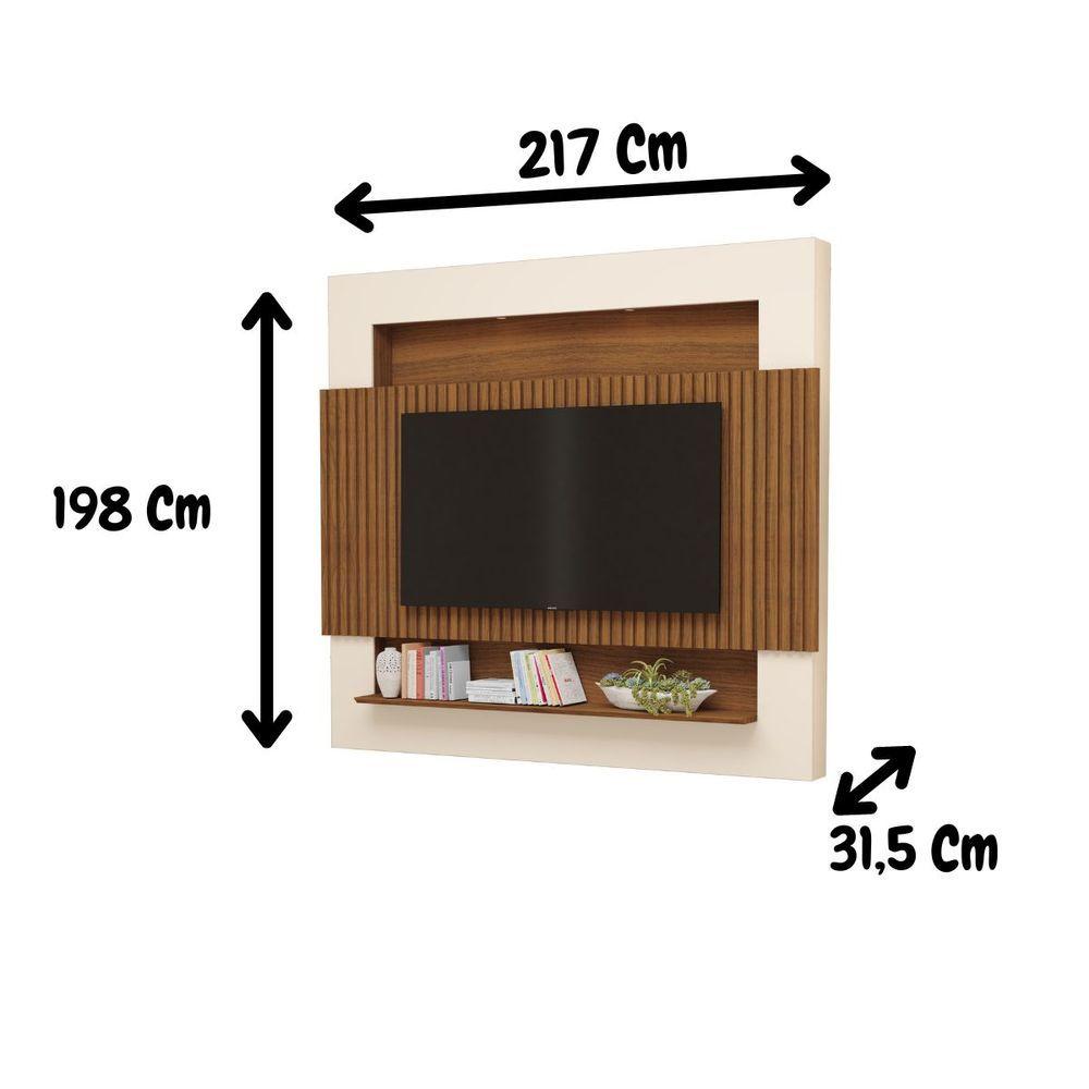 Miniatura Painel Tv Quarto Ripado Com Led Riviera Tv Até 75 Polegadas