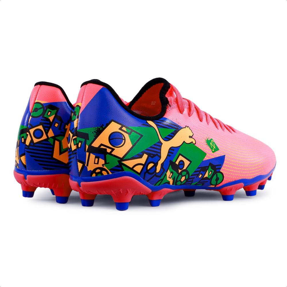 Chuteira Campo Puma Future 7 Play Neymar Jr FG/AG BDP Masculina Coral / Azul - 38