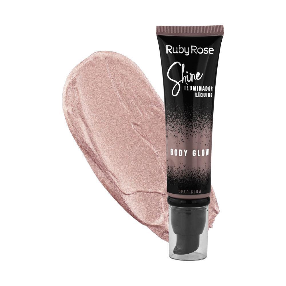 Miniatura Kit Com 4 Iluminadores Corporais Body Glow Shine Ruby Rose Corporal - Iluminador - Líquido - Ruby rose - Pele - Rose