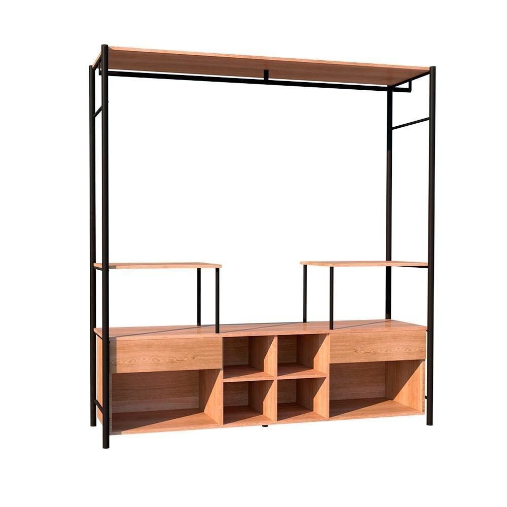 Miniatura Guarda Roupa Casal Industrial Preto/demolição Tama