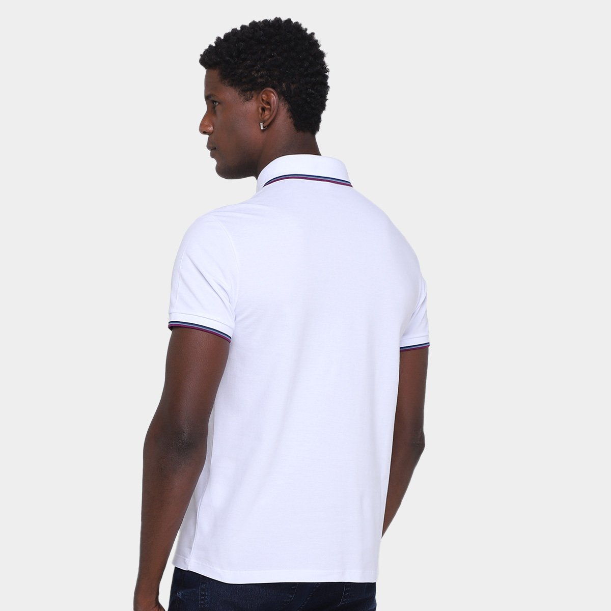 Miniatura Camisa Polo Ellus Masculina Off White+Azul - G