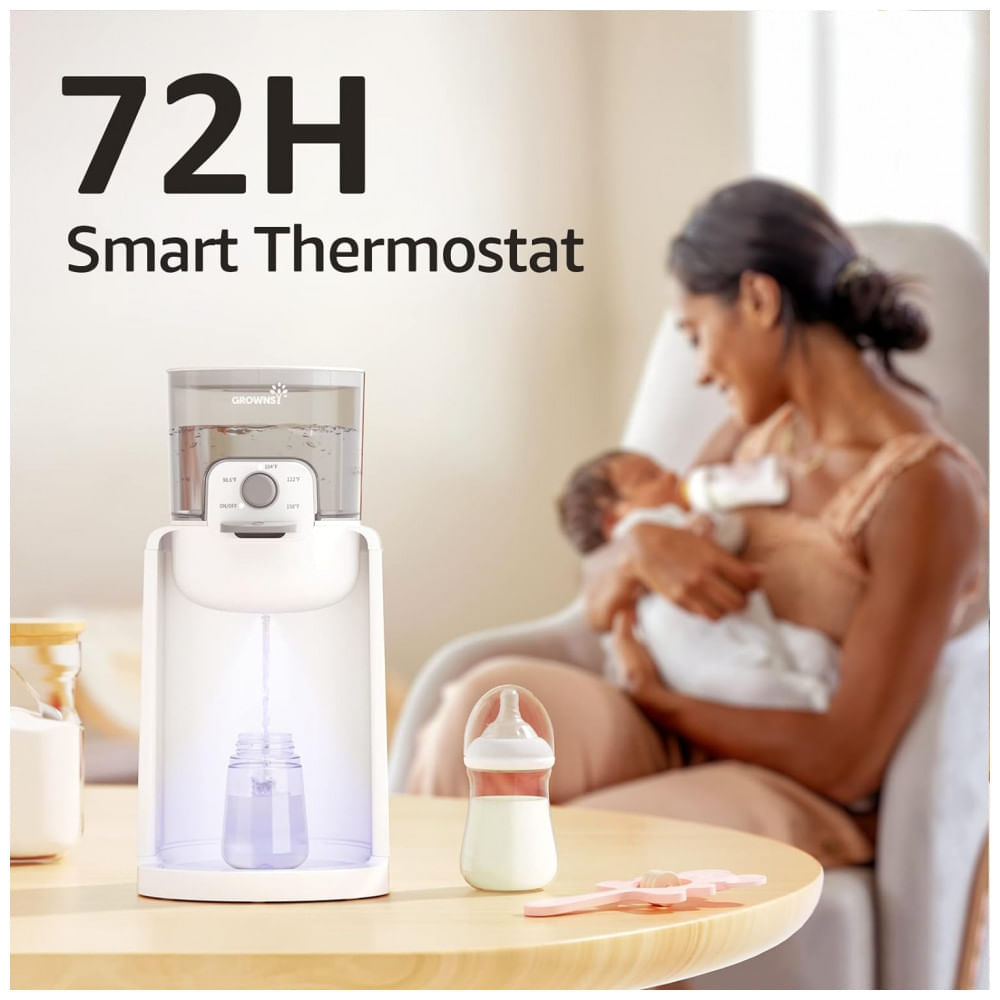 Miniatura Aquecedor de Mamadeiras com Controle Preciso de Temperatura com Dispensador de Água, GROWNSY, Branco