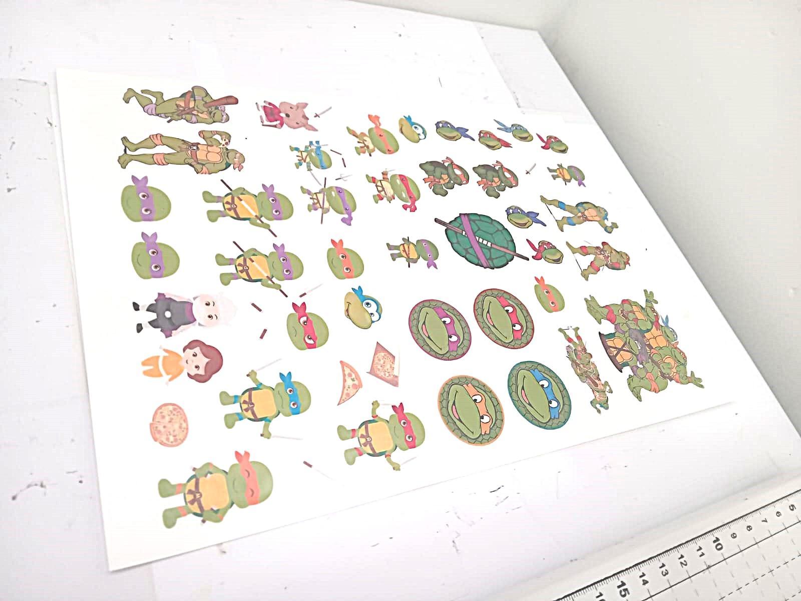 Miniatura Tatuagens Temporárias Kit 40 Tatuagens Tartarugas Ninjas A4