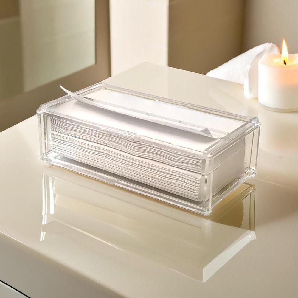 Miniatura Porta Papel Toalha Interfolha Acrílico 4mm Transparente Toalheiro Porta Papéis Papeleira Desmontável