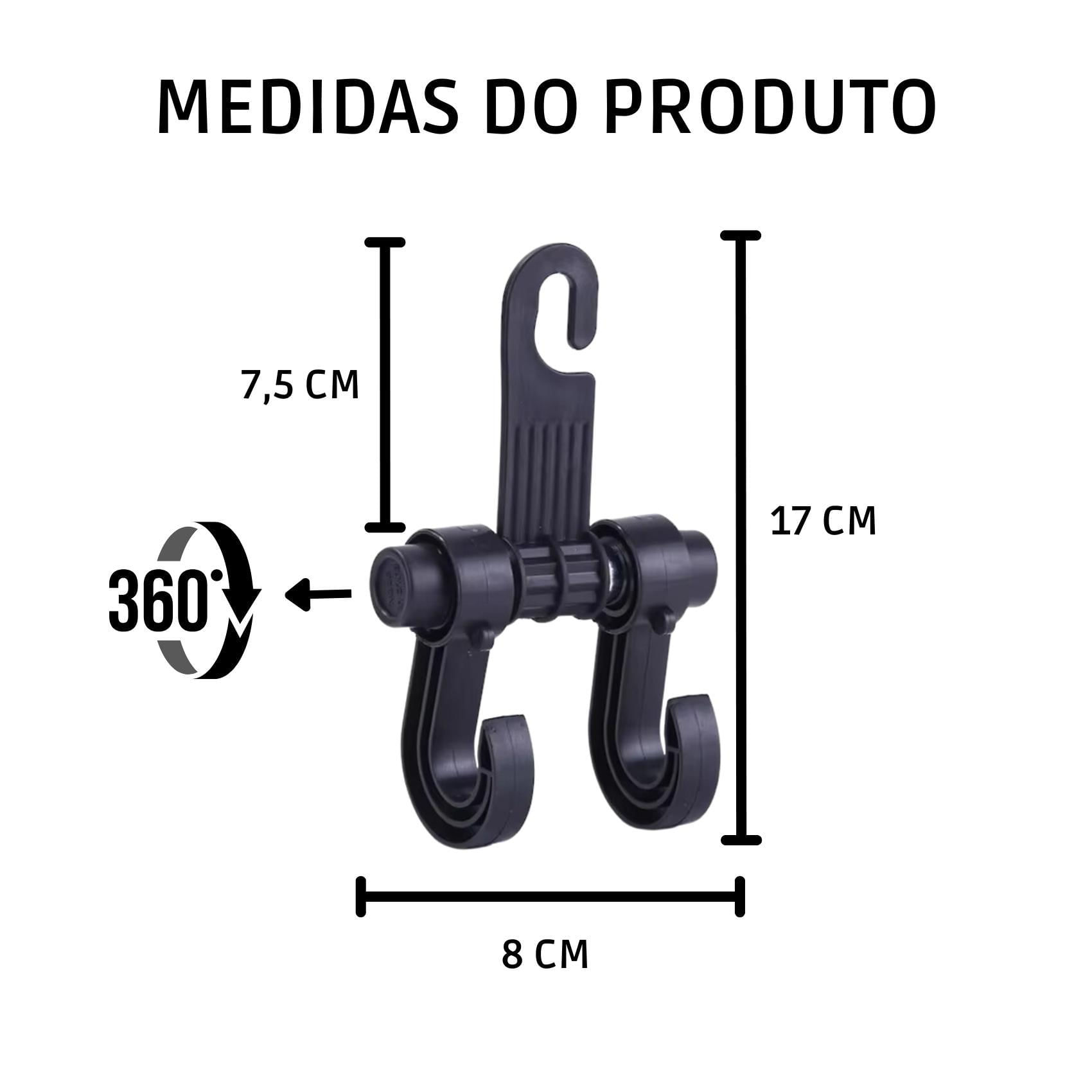 Miniatura Kit 4 Gancho Veicular Suporte Sacola Bolsa Compra Carro
