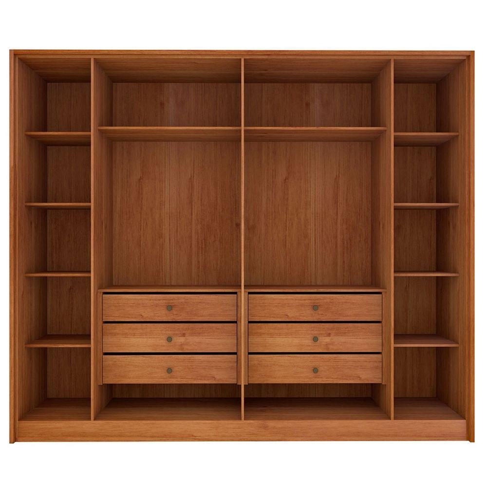 Miniatura Guarda-roupa Casal Barcelona 6 Portas 6 Gavetas Ripado Cinamomo - Tcil Móveis
