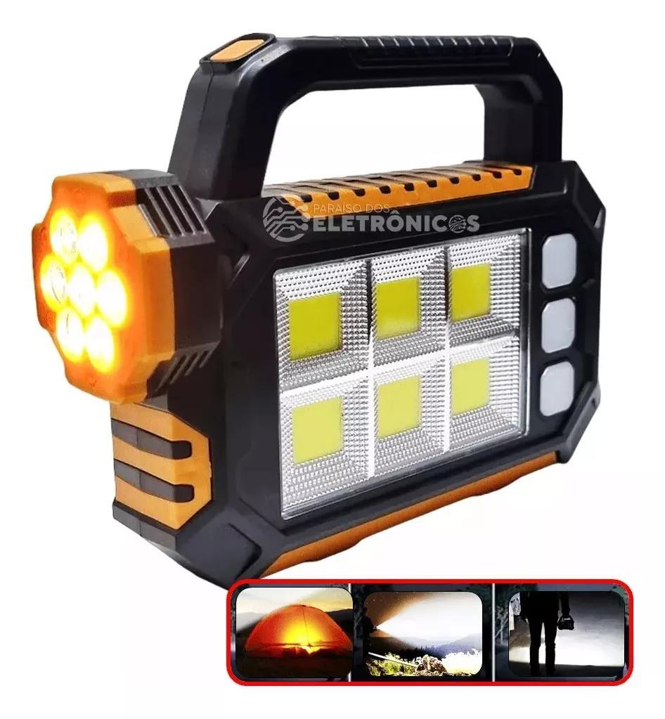 Miniatura Super Lanterna Solar E Cabo Usb 9 Led Superior E 11 Lateral