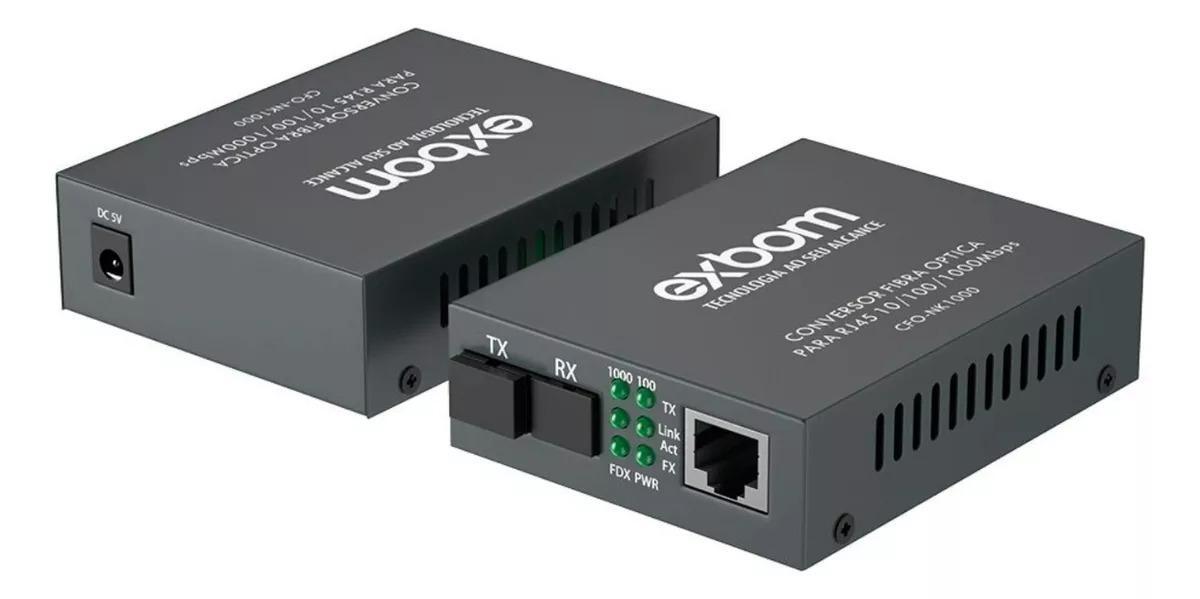 Miniatura Par Conversor Mídia Fibra Óptica A+B Gigabit 1000 Mbps Rj45