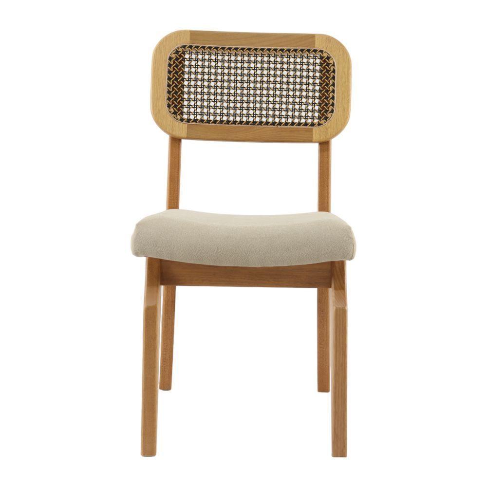 Miniatura Cadeira Retrô Com Tela Preto Com Dourado Madeira Maciça Amêndoa - Tecido Manteiga