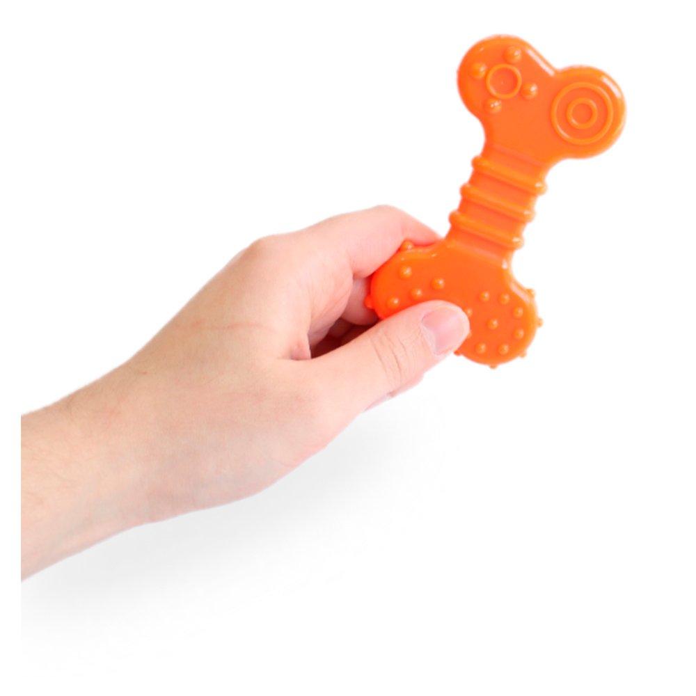 Brinquedo Odontopet Osso Flexi Flat Laranja para Cães - Tam. P