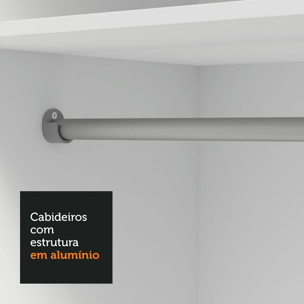 Miniatura Guarda-Roupa Solteiro 2 Portas de Correr com Espelho 4 Gavetas Branco Vivare Plus Madesa Branco