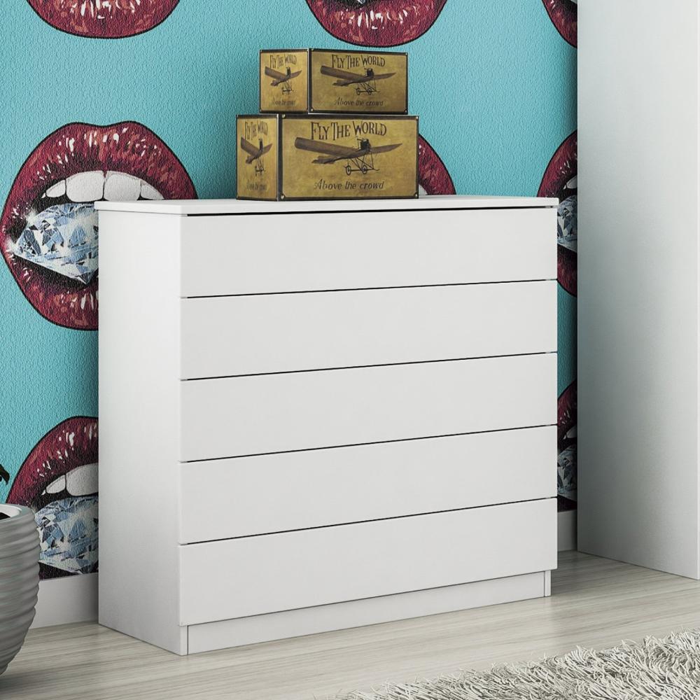 Miniatura Cômoda 5 Gavetas Premium Tcil Móveis Branco