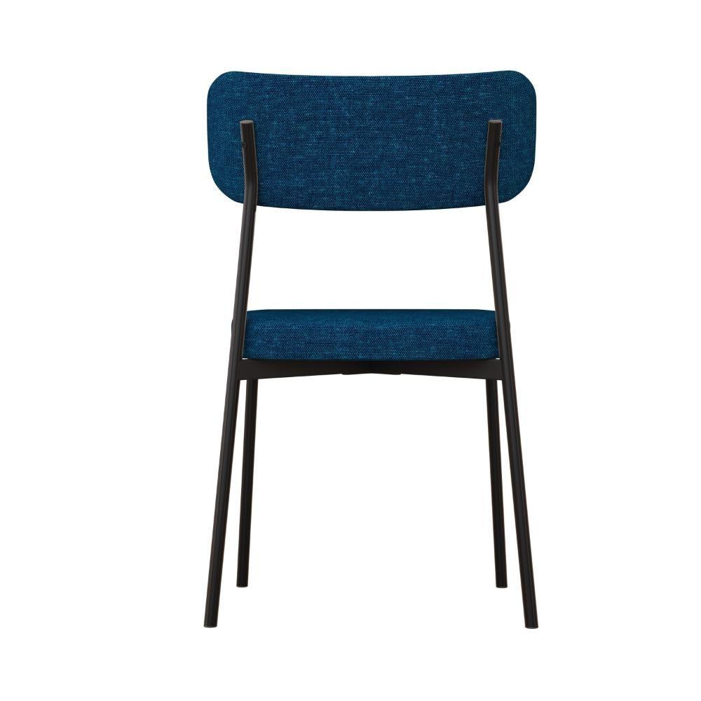 Miniatura Cadeira Mynna Fixa C/4 Pes 525 X 470 X 790 Mm C/1 Un. Crt.azul/courino Preto Corriente Azul/courino Preto