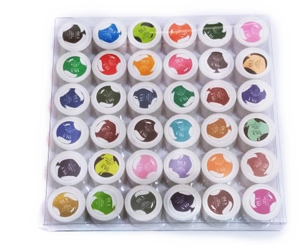 Miniatura Kit Com 36 Gel Oly Colorido Para Decoração De Unhas Em Gel